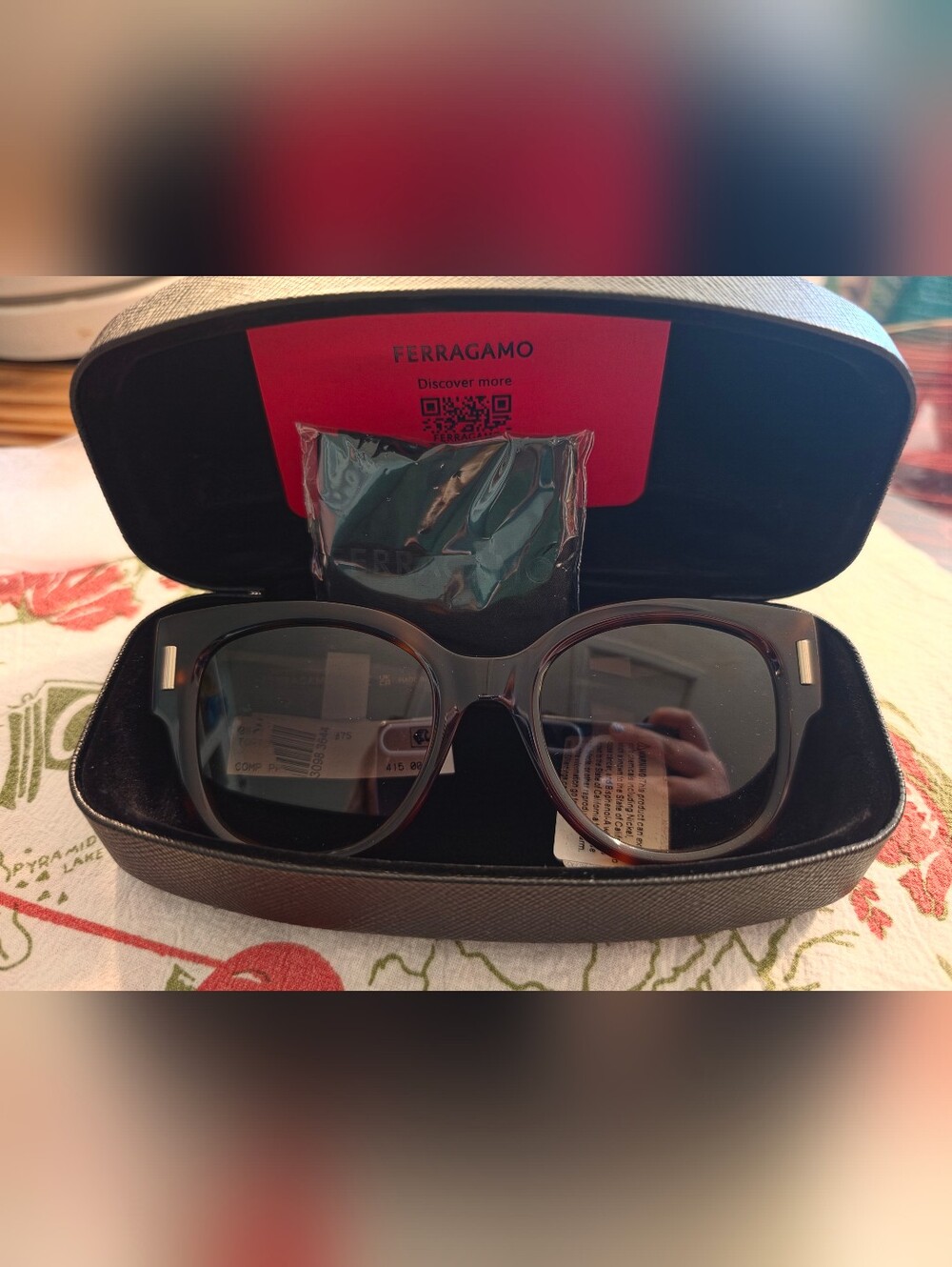 New! Authentic Ferragamo Rivets Tea Cup Butterfly Sunglasses - Tortoise
